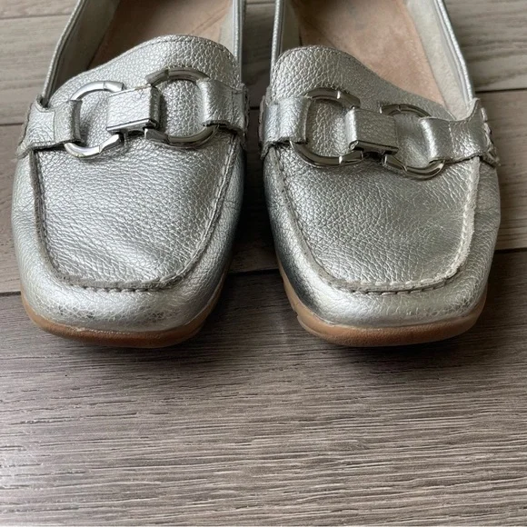 Easy Spirit Womens Avienta Leather Slip On Loafers Silver 11 Medium - Picture 7 of 9